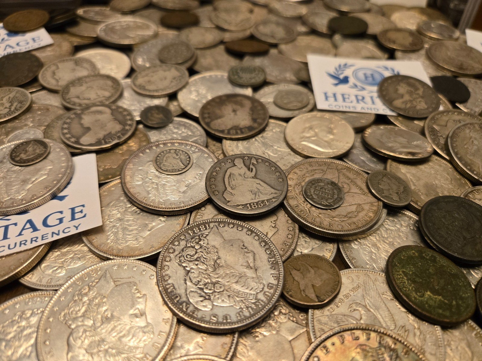 ESTATE SALE, OLD COINS, GOLD, .999 SILVER BARS, BULLION, RARE U.S. BILLS, PROOFS