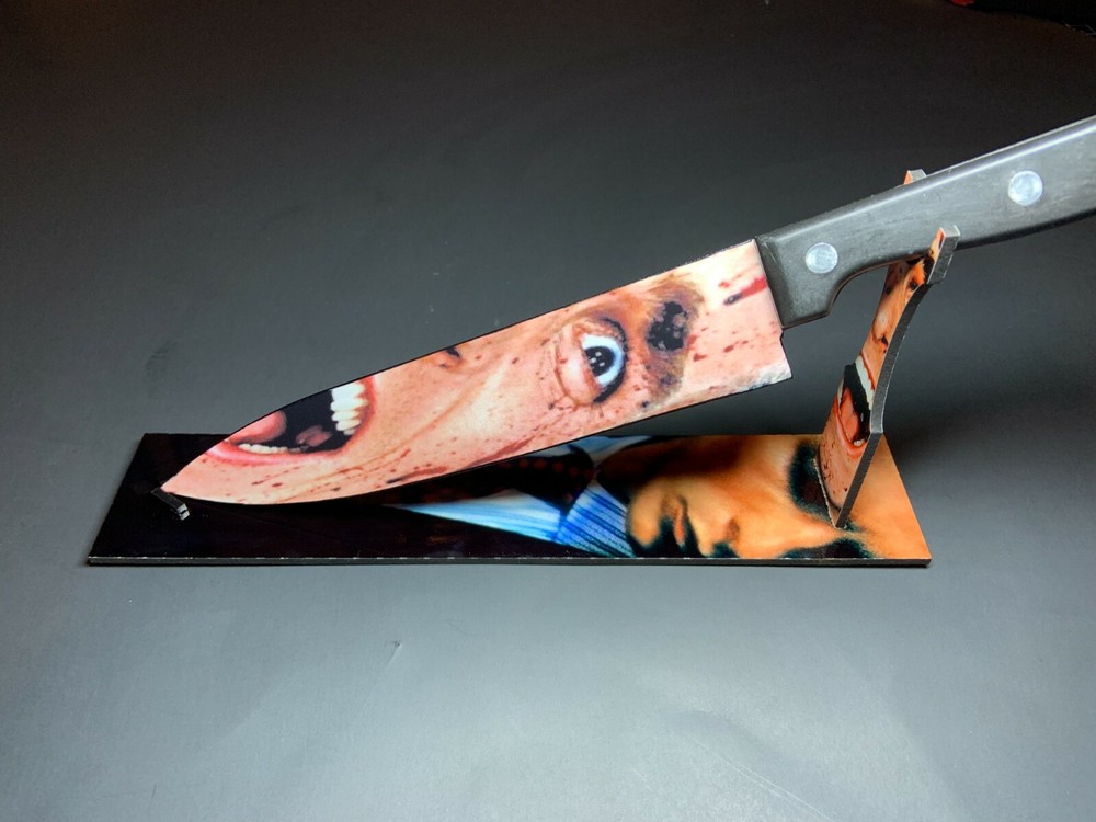 American Psycho Patrick Bateman Horror Kitchen Knife With Sublimated Stand