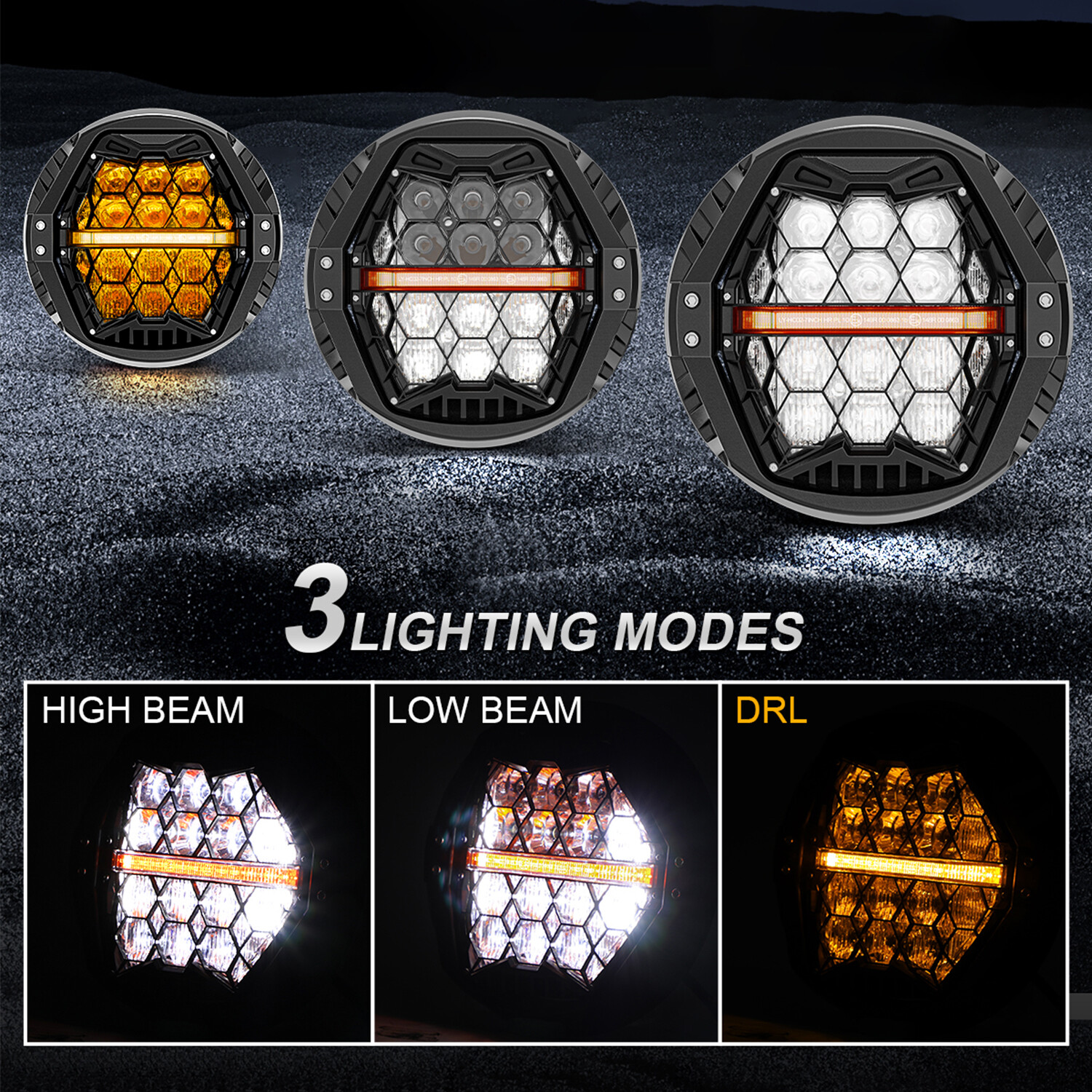 7'' LED Halo Headlight Hi-Low Projector Beam Sealed For Harley Street Glide FLHX