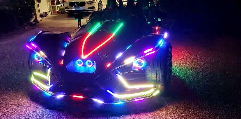 8PCS 4FT SET Single Row LED Chasing Flow IP68 LED Strips Lights Bluetooth+Remote