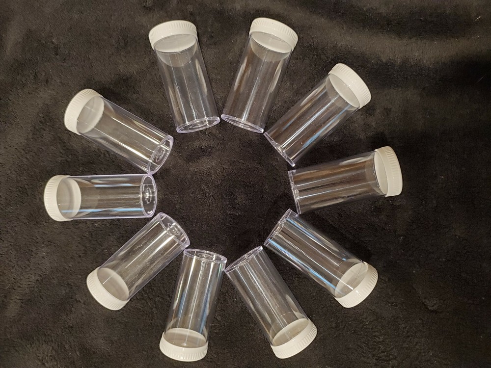 (10) 1-1/4" x 3" Clear Plastic Vial with snap cap.