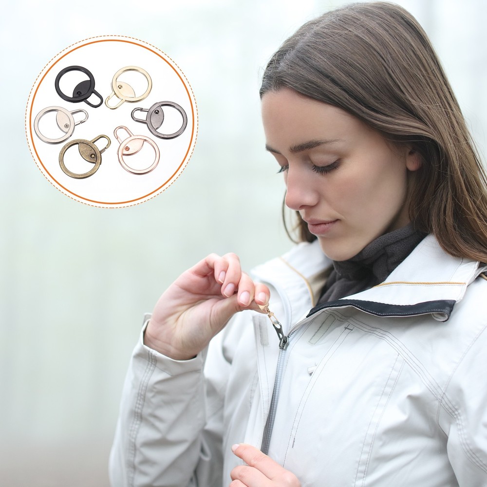 Zipper Pull Charm 5 Pcs Round Zipper Pull Replacement, Black