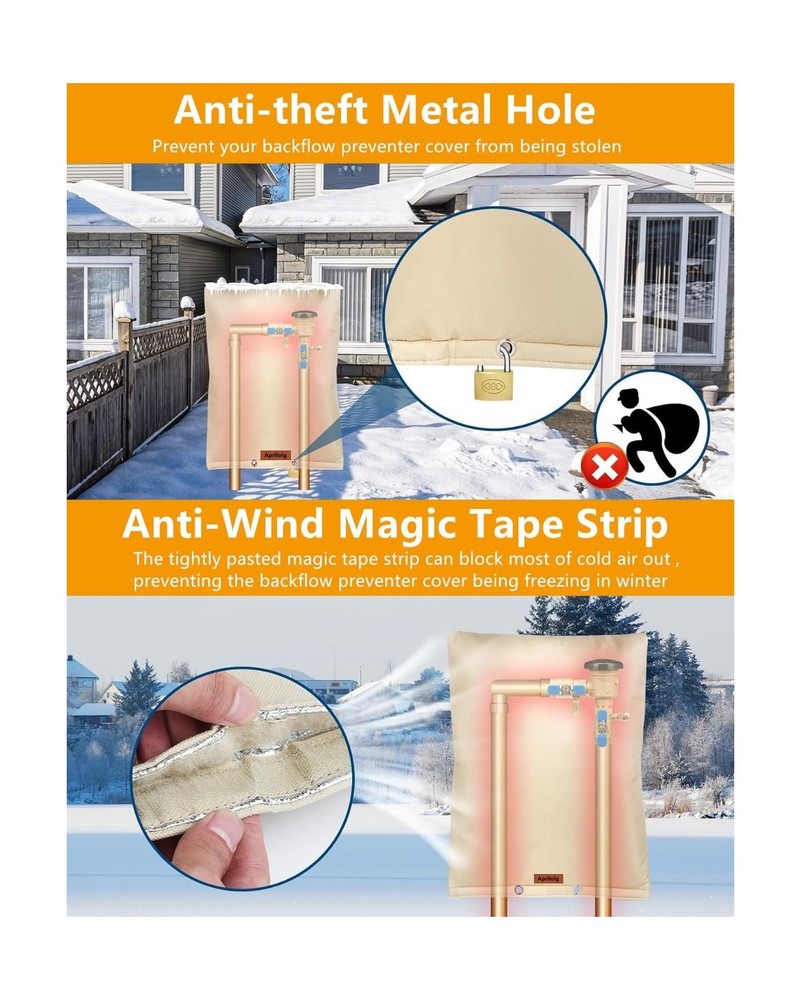 Backflow Preventer Insulation Cover, Outdoor Pipe Insulation Covers Winter Fr...