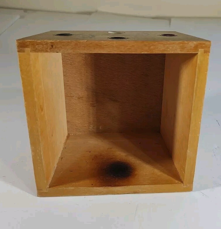 Sewing Button Box: Small Wood Box with side Handles