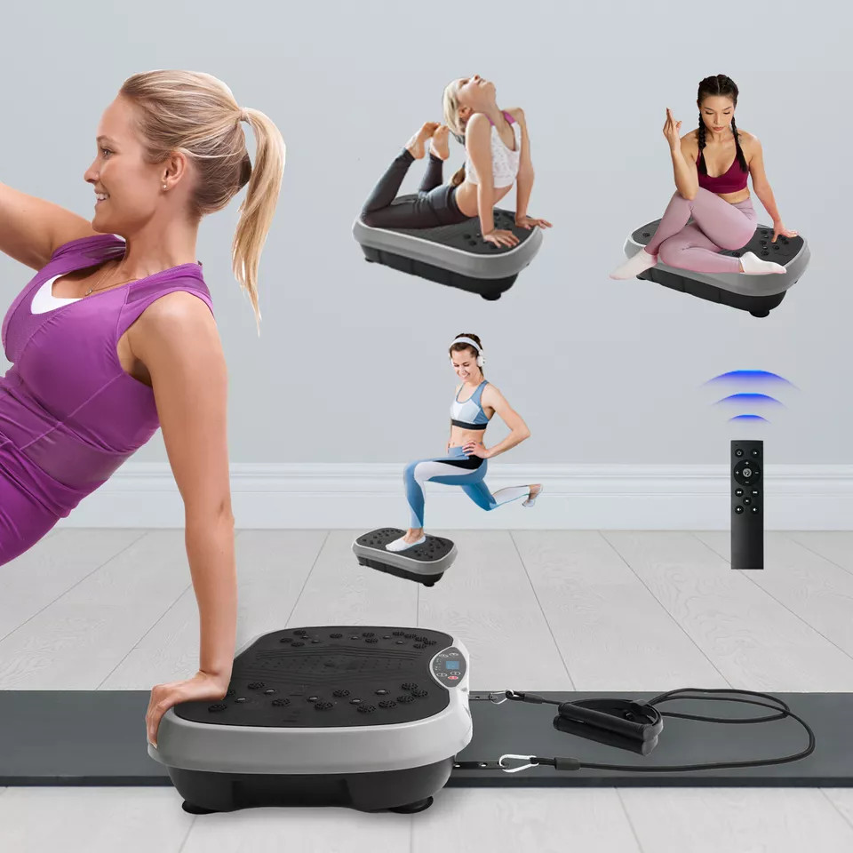 Vibration Plate Exercise Machine with Exercise Bands and Remote Control for Ab &