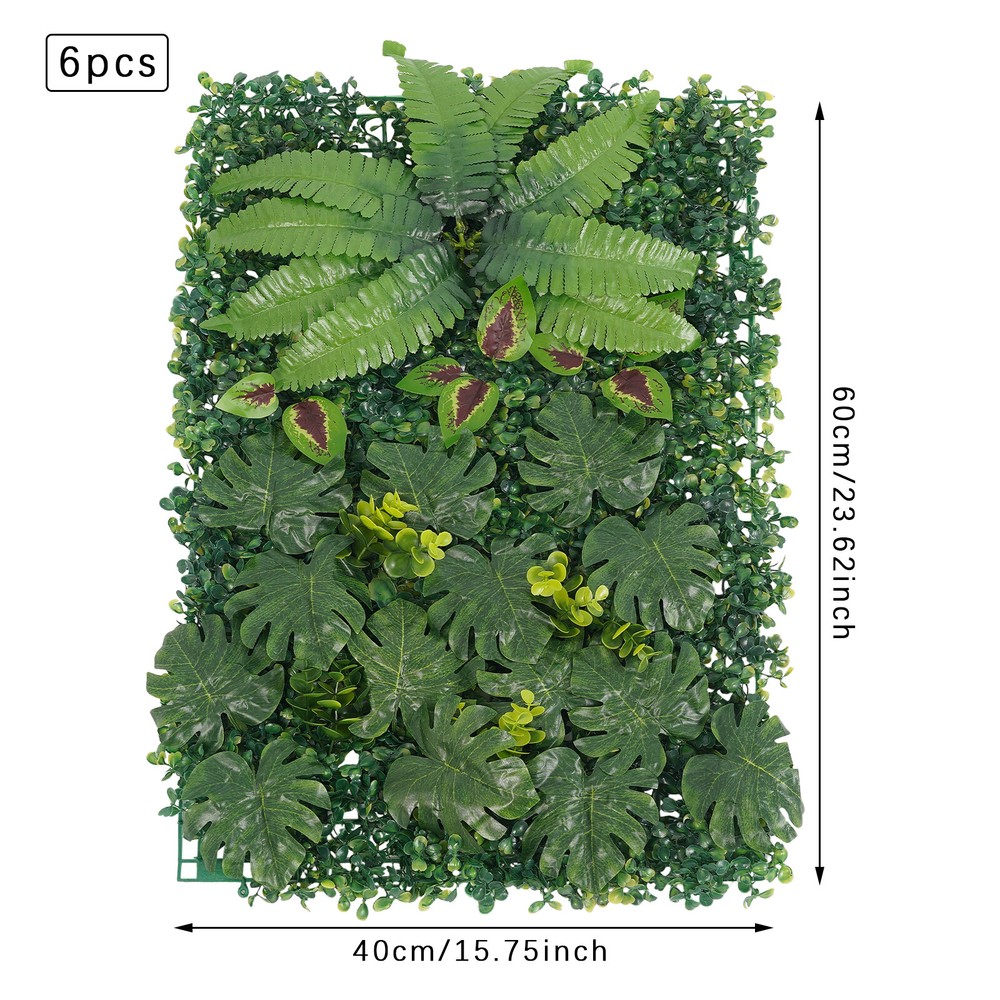 6PCS Artificial Greenery Wall Artificial Greenery Backdrop Wall Decor 40*60cm