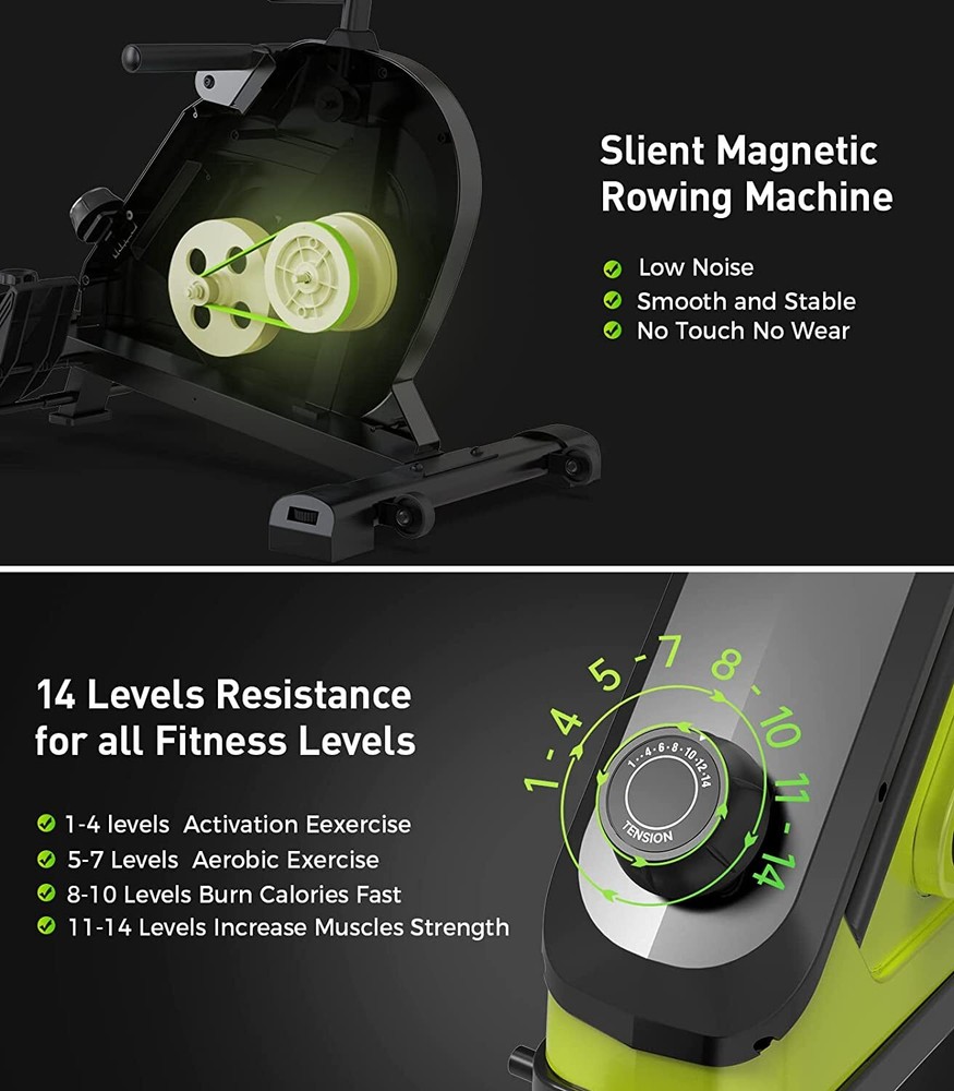 Indoor Magnetic Rower Rowing Machine Folding Rower With Arm Strength Training