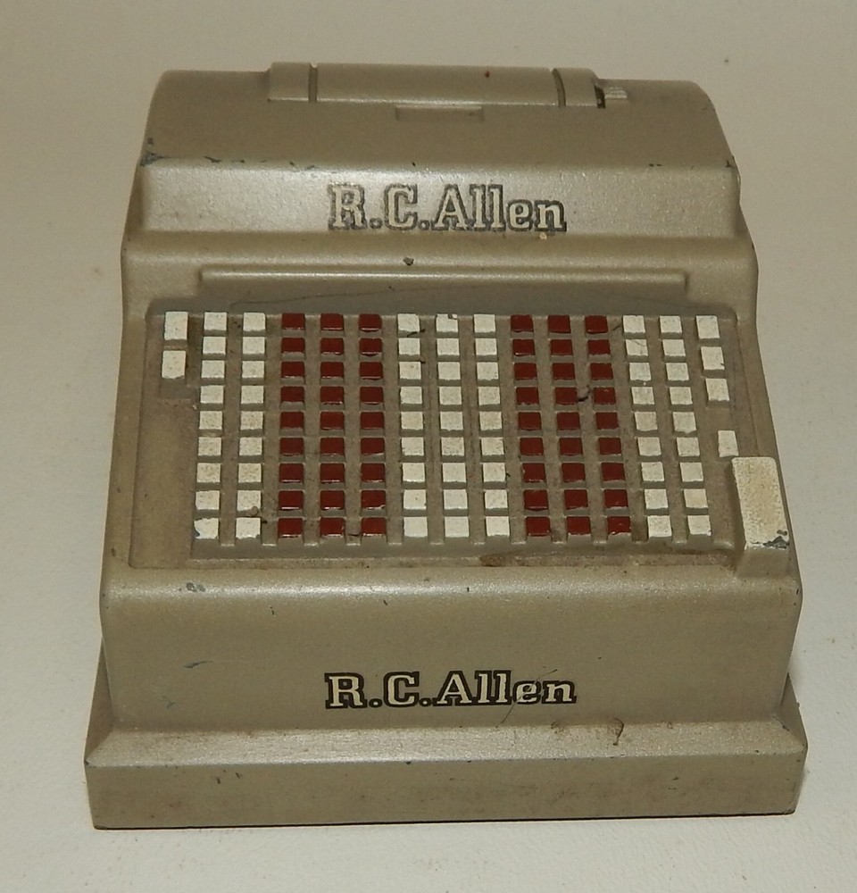 R C Allen Metal Cash Register Adding Machine Salesman Sample
