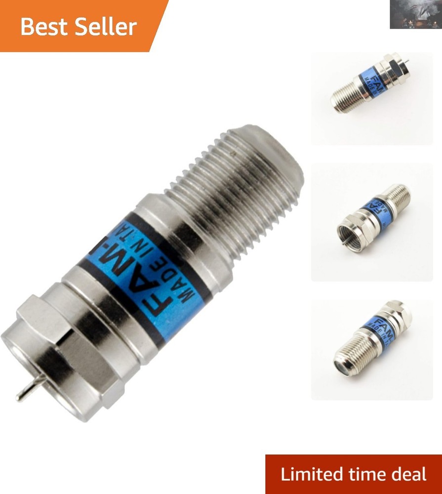 Lightweight 10dB Attenuator Pad for Antenna & Cable Systems - Silver Finish