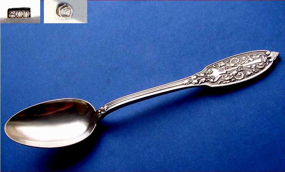 Large Solid Spoon, 800 Silver D415