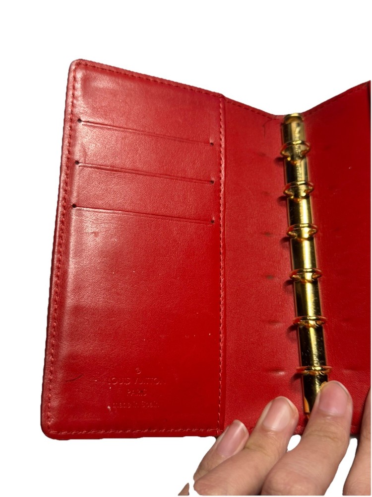 Authentic Louis Vuitton Red Vernis Agenda PM
