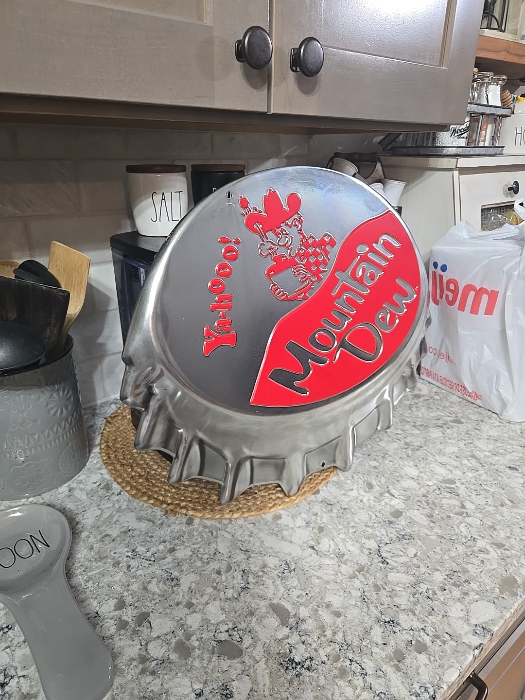 Mountain Dew Hillbilly Ya-Hoo embossed metal sign 18x19 used