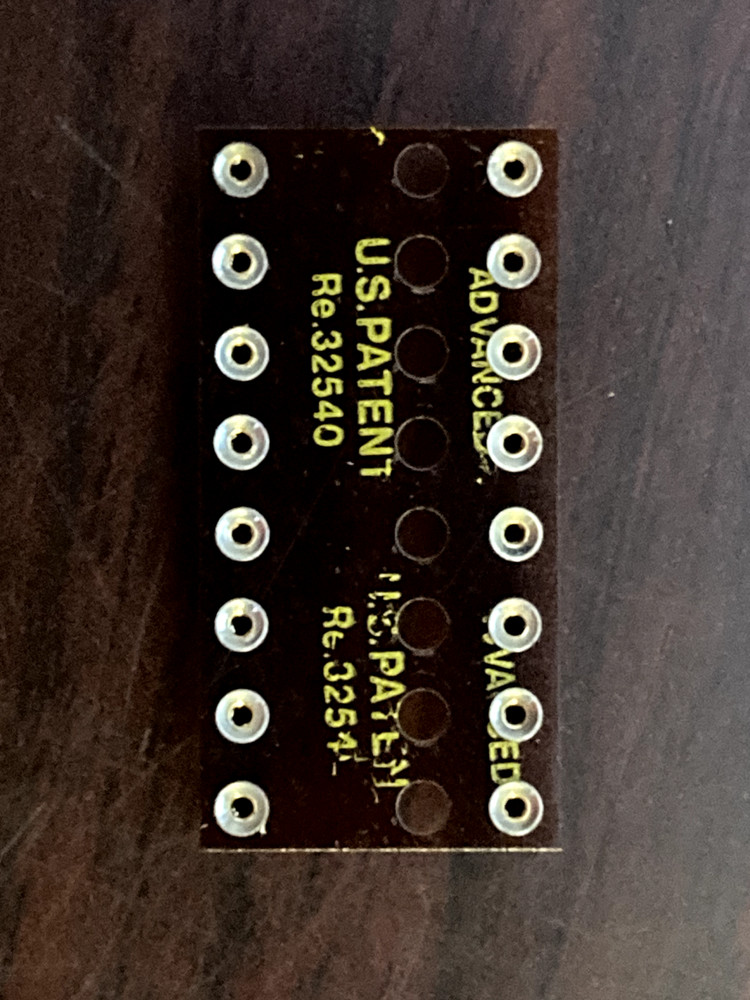 DIP-16 Socket Terminal US Patent Re 32540, electrically insulative, flexible