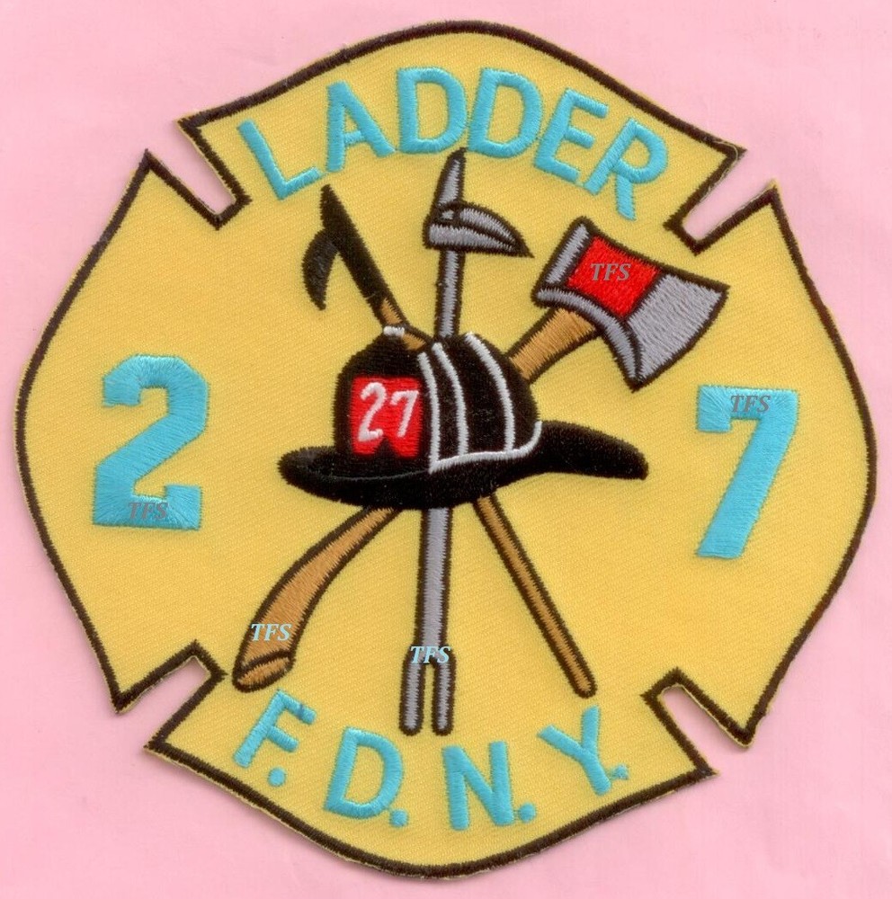 New York City Fire Dept Ladder 27 Patch Yellow