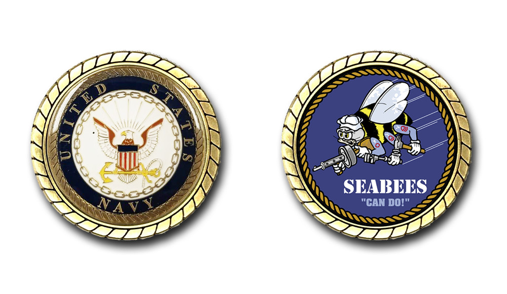 US Navy Seabees Challenge Coin Officially Licensed US Navy