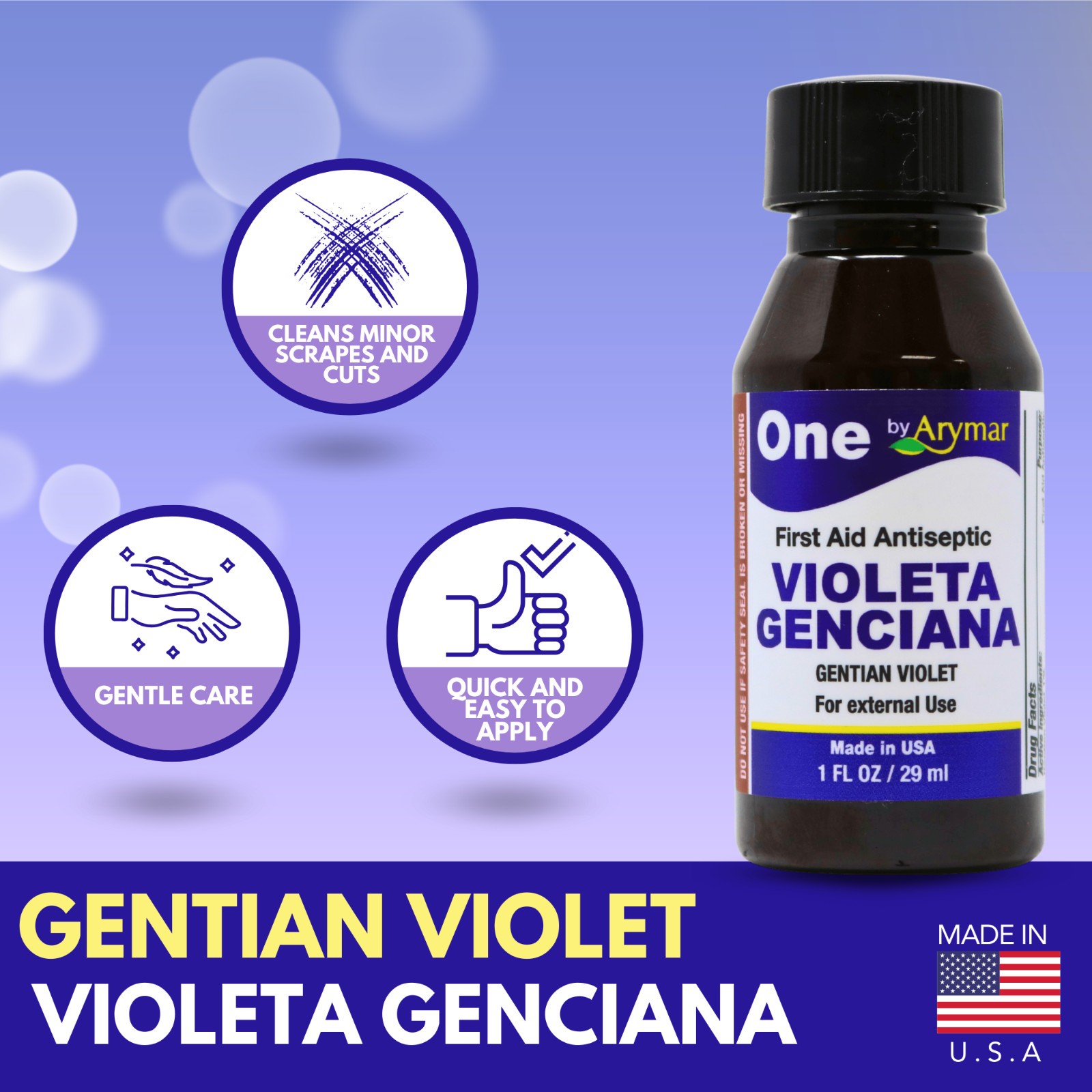 Arymar Violeta Genciana Antiseptic, 1 fl oz Pack of 3
