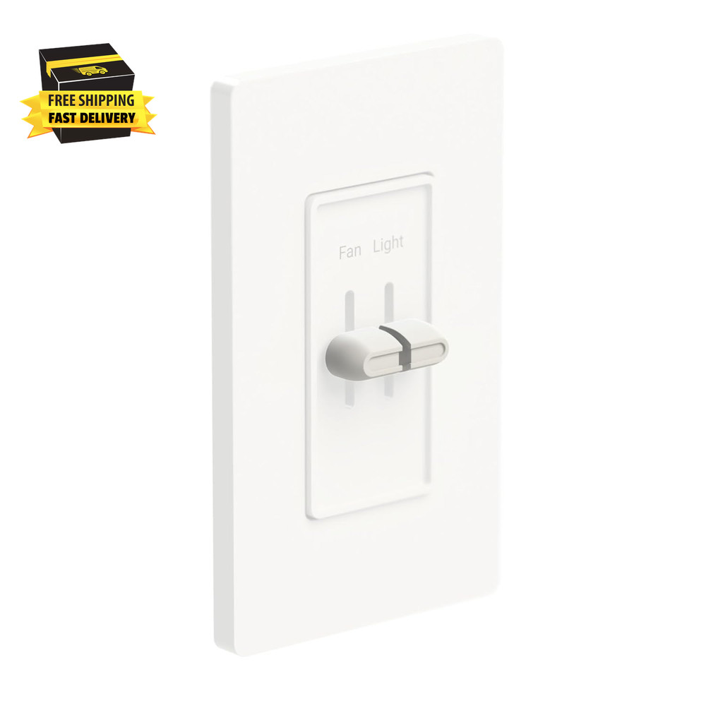 Modern Split Slider Knobs - Made in USA - Compatible with Lutron Skylark Fan Spe