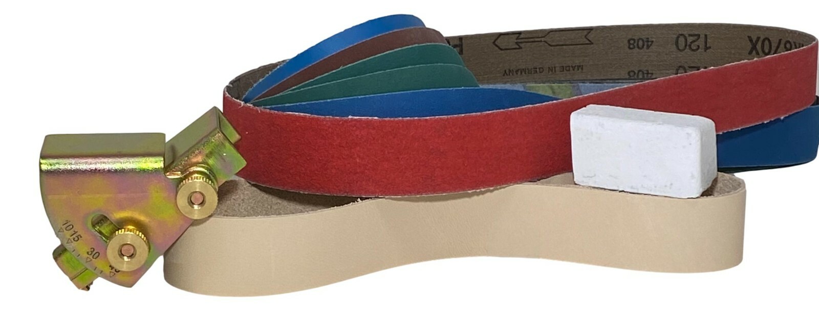 1 x 30 Ultimate Pack: 6 Grit + 1 Leather Honing Belt + Compound + Angle Guide