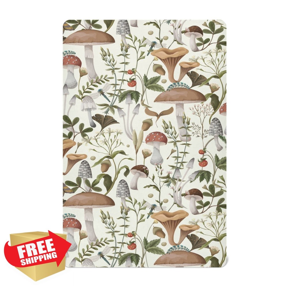 Mushrooms Berries Crib Sheets - Mini 52"x28" Soft