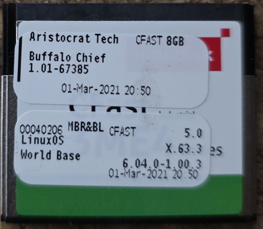 Aristocrat Software Gen8/9 "Buffalo Chief" (1.01-67385) CFast