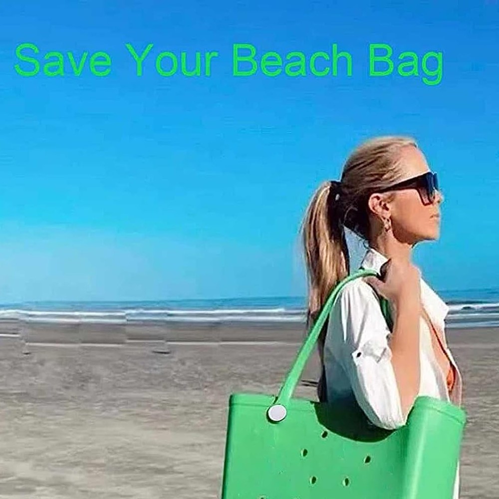 6 Pack Beach Bag Replacement Rivets Rubber Tote Bag Handles Straps Button Buckle