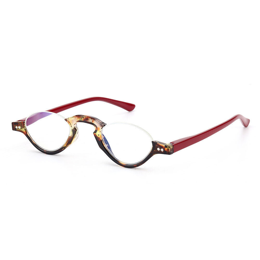 Blue Light Blocking Half Moon Reading Glasses Spring Hinge Lightweight Readers