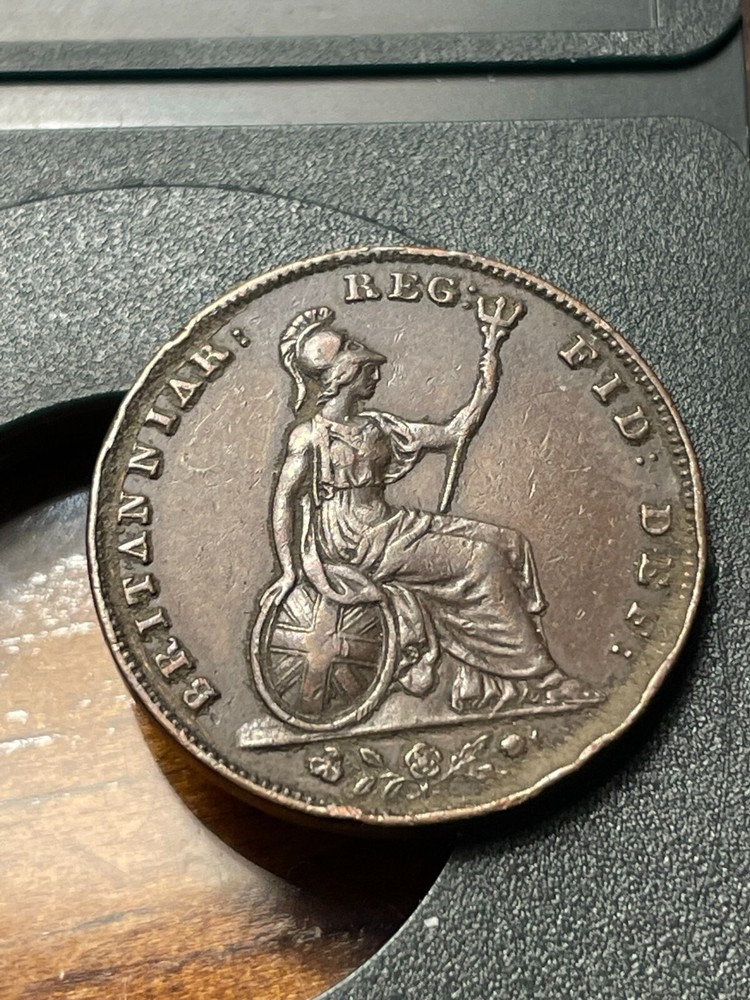 1850 Great Britain UK Farthing KM #725 w/ Case!