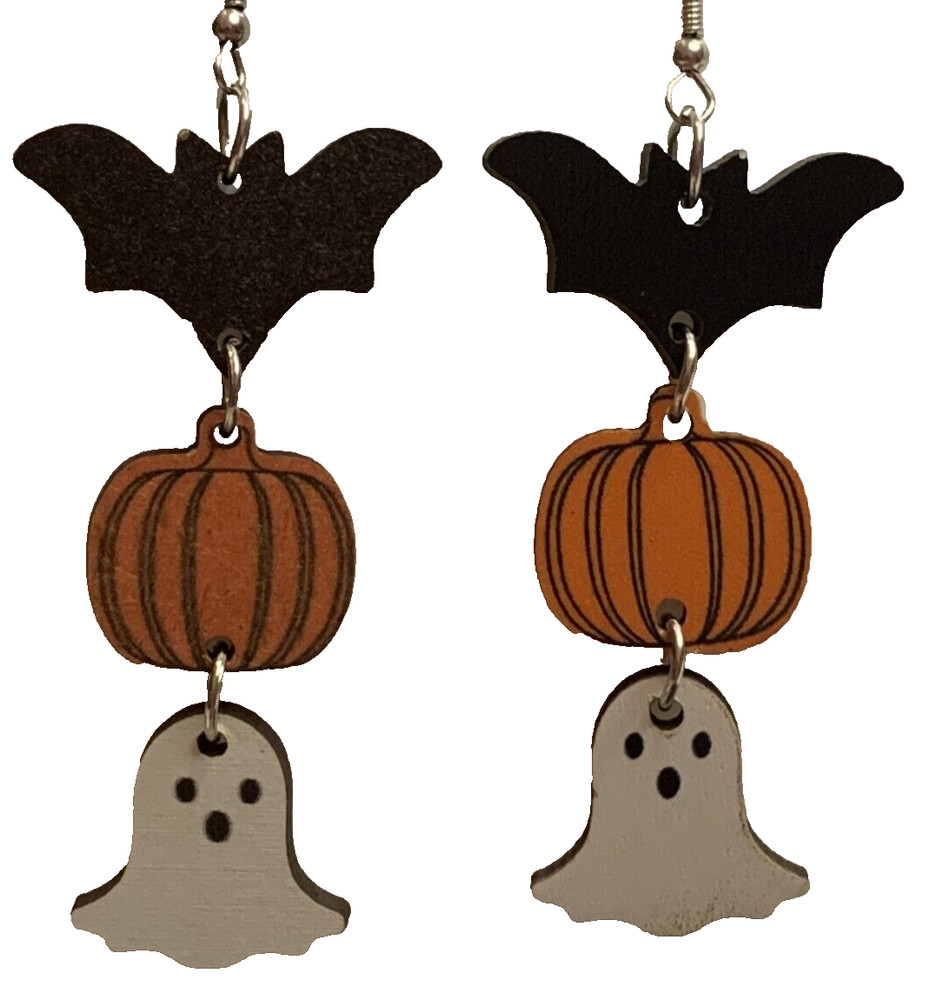 Witch Earrings, Halloween Earrings, Gift Idea, Fall Earring, Ghost Earrings, Bat