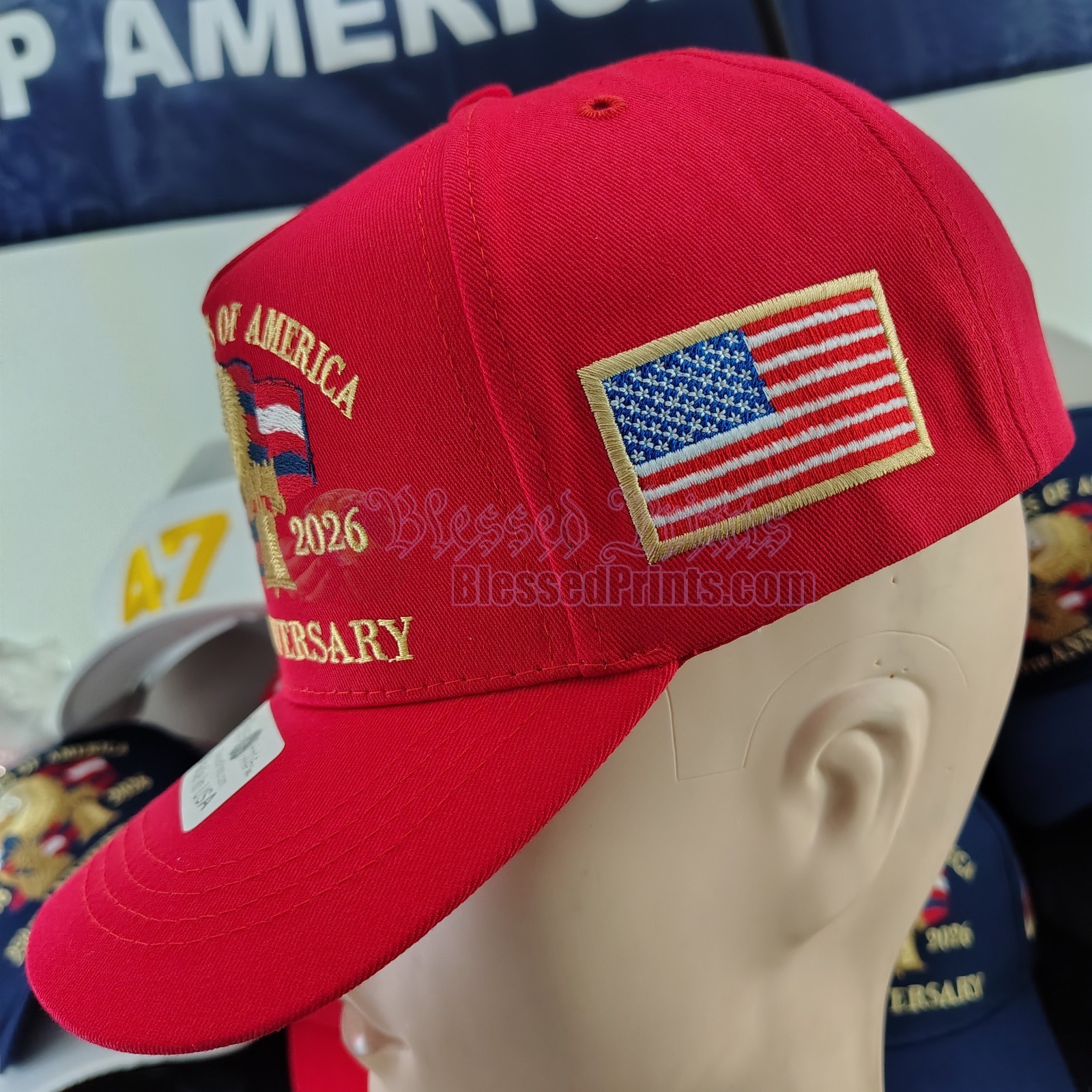 USA 250th Anniversary Hat Cap Eagle 1776 2026 RED Veteran Gift Made In USA V1.0