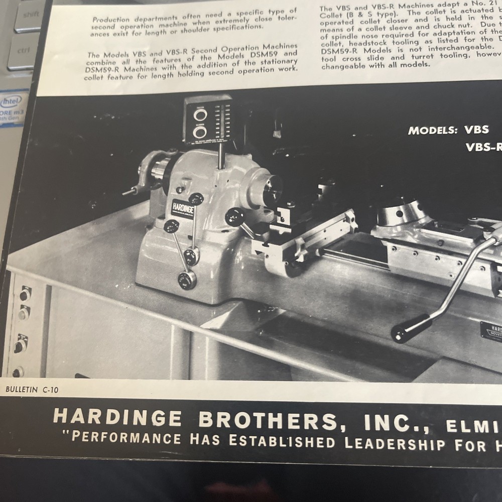 Hardinge Super Precision 2nd Operation Machines Bulletin C-10