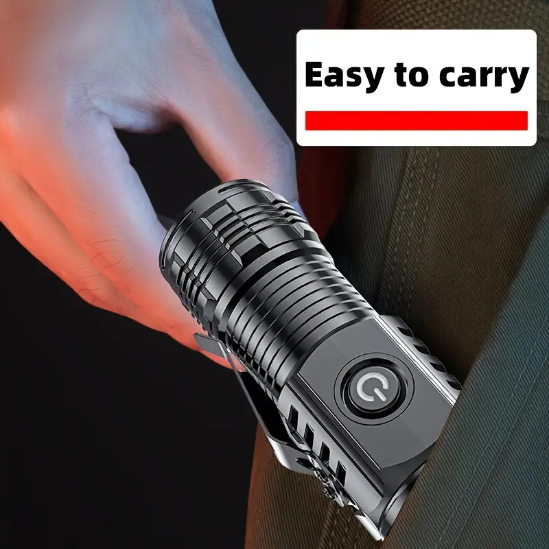 3×Tactical Flashlight Small 3 LED Torch Light Mini Super Bright USB Rechargeable