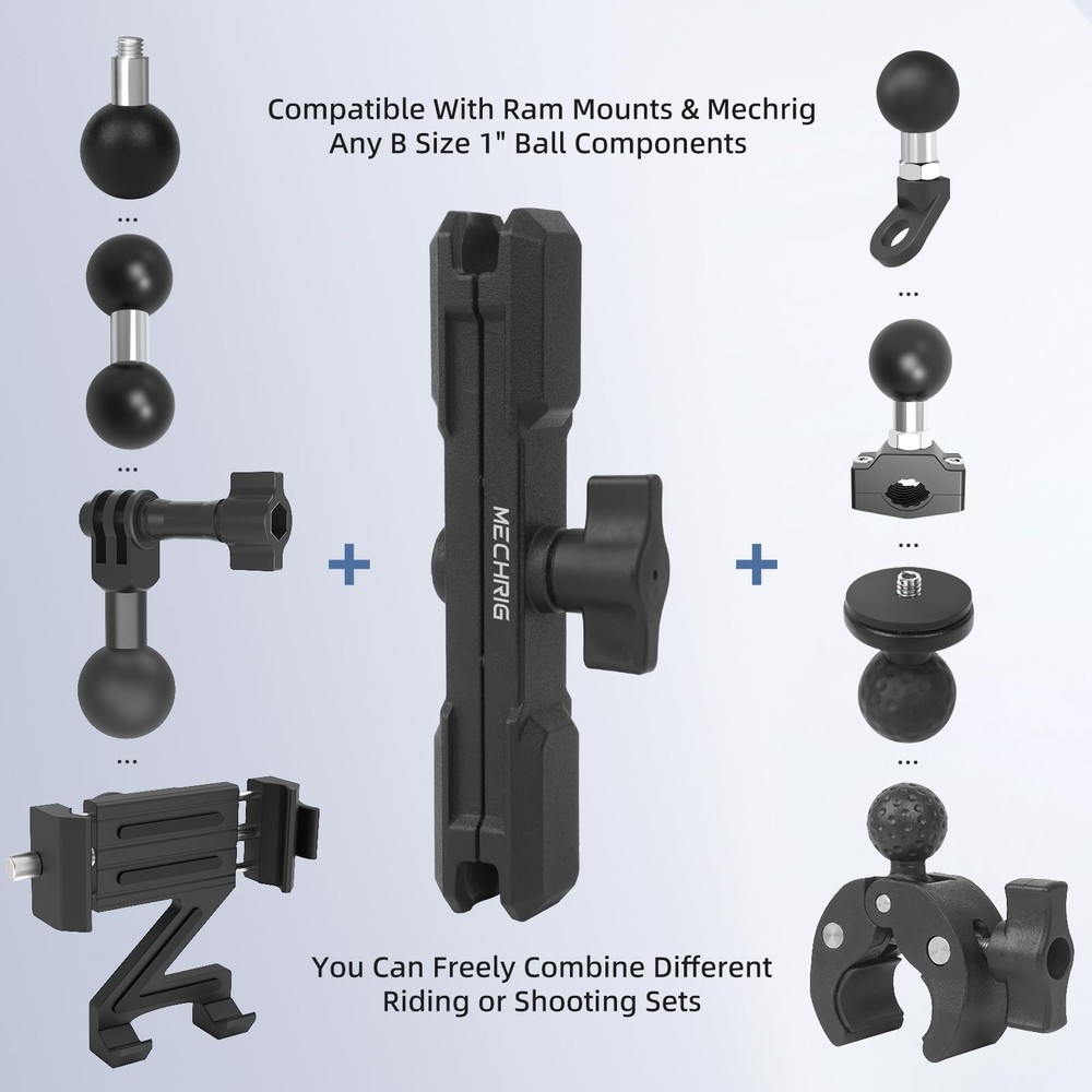 Mechrig Double Socket Arm,Extension Arm Compatible Large socket arm, Black