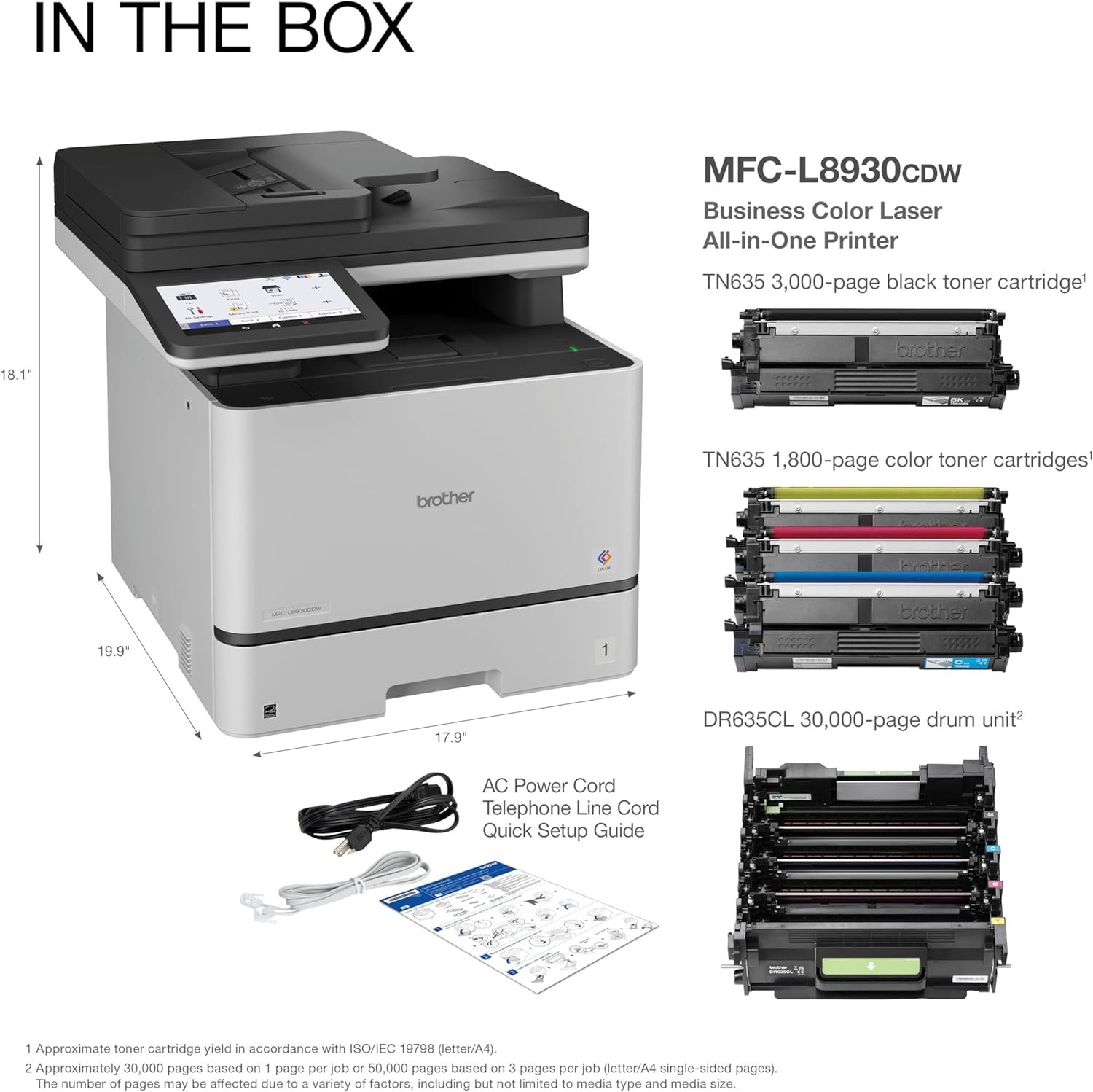 Brother MFCL8930CDW Color Laser All-in-One Printer W/ Advanced Security Features