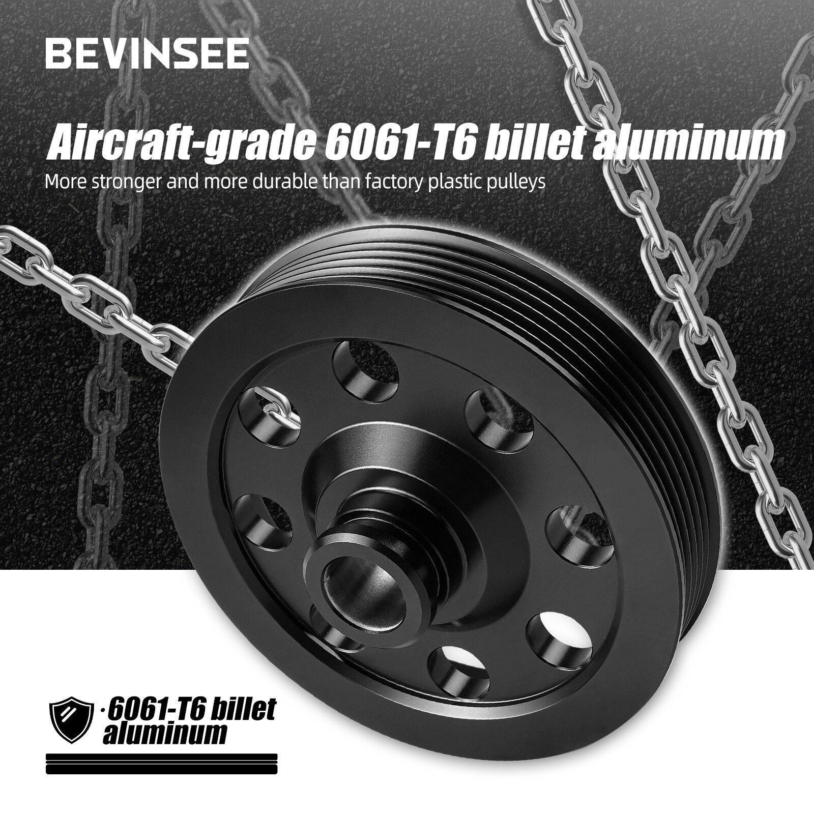 For LS Vortec Truck 5" Billet Aluminum Small Diameter Power Steering Pulley