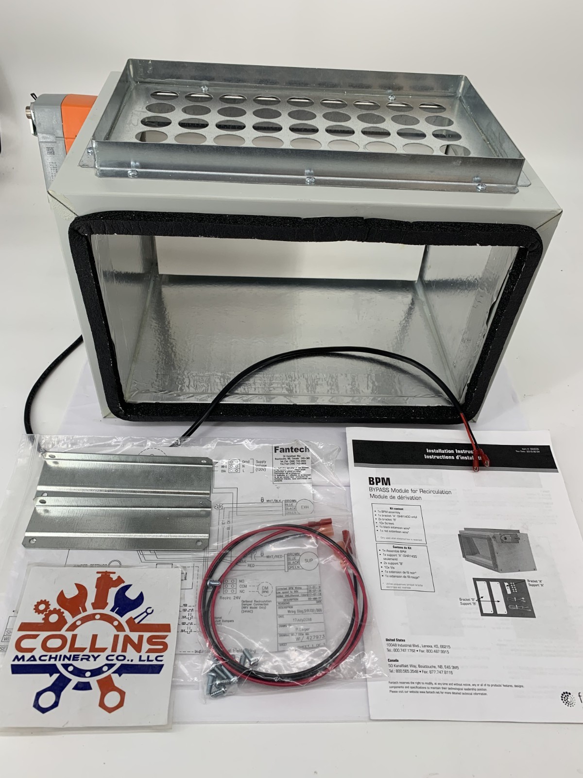 Fantech BPM0814 99300 8" x 14" 3-Way Heat Recovery Ventilator By-Pass Module 24V