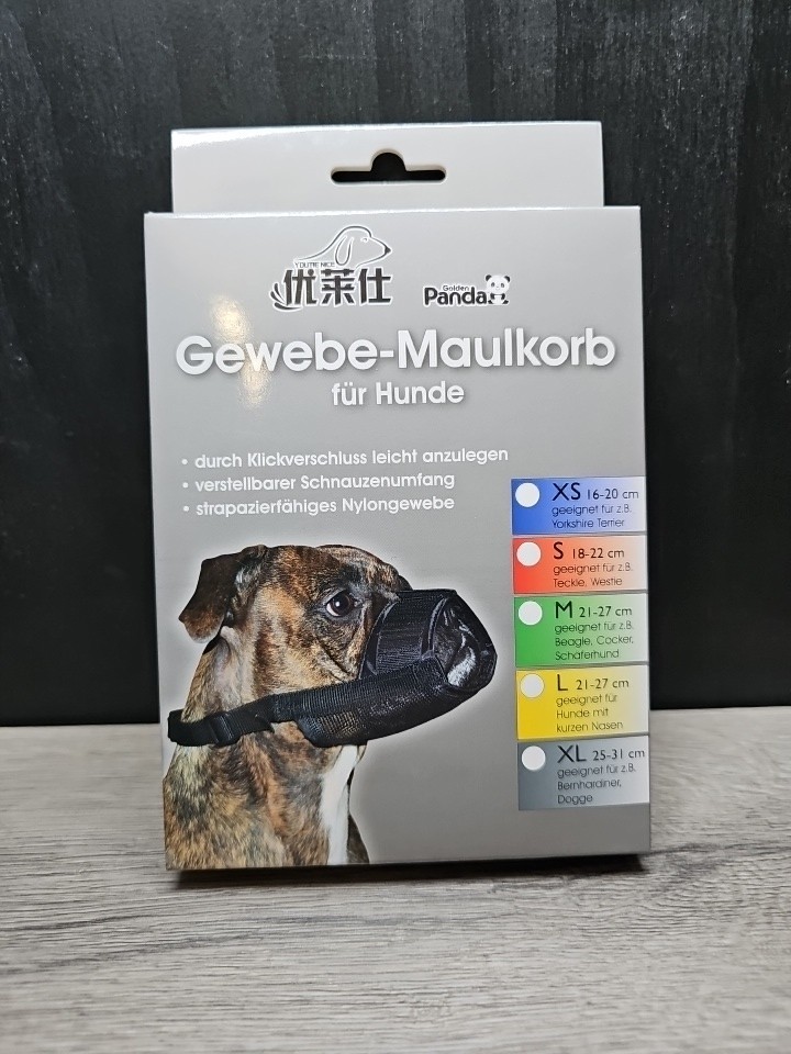 Dog Muzzle Size Medium 21-27 CM Black Adjustable ~ Open Box