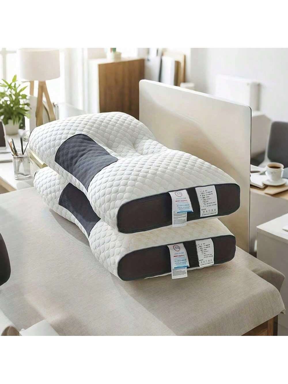 2 PCS Ergonomic Neck Pillow Massage Adjustable Soft Sleeping Pillow 100% UPGRADE