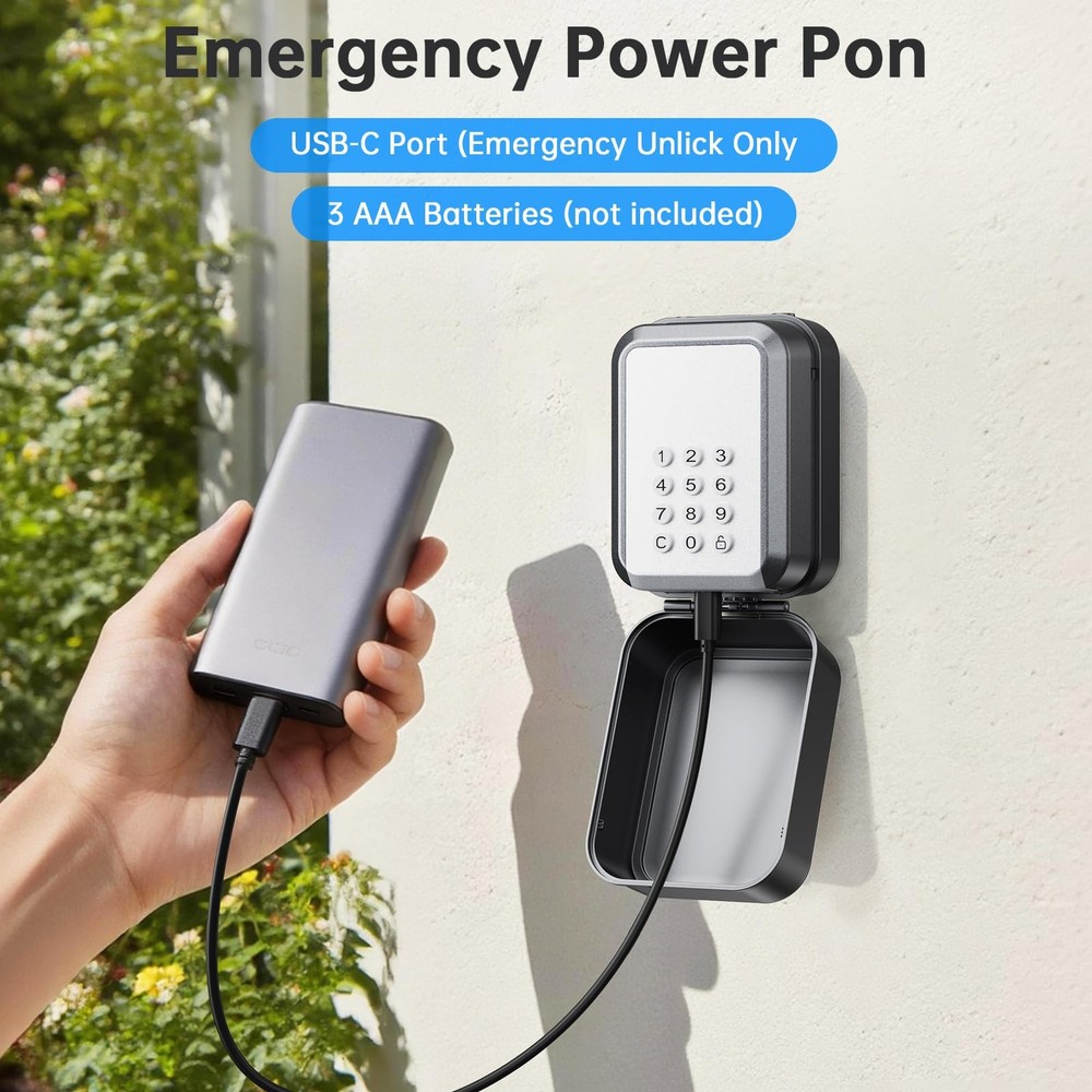 Smart Key Lock Box - Bluetooth APPTuya APP Control PIN Code, IP65 Weatherpro...