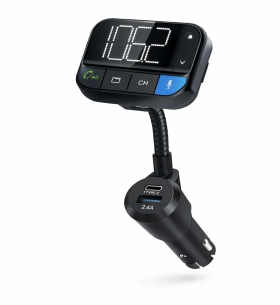 Digital Sunflash SF-92 Wireless Hands-Free Type-C Car Charger & FM Transmitter