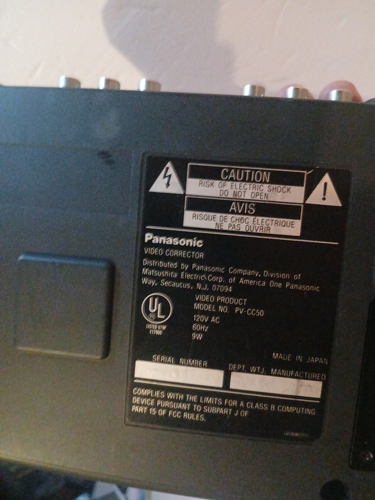 Panasonic Pvcc50 Video Corrector