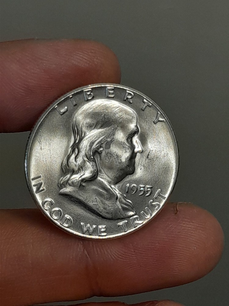 1955- P Franklin Half Dollar BU
