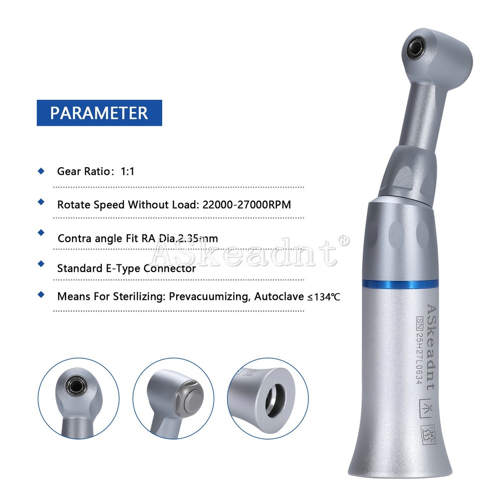 1-10 NSK Type Dental Low Slow Speed Push Button Contra Angle Handpiece E-type AS