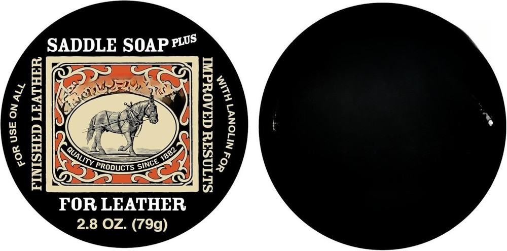 Saddle Soap Plus - 2.8oz - Leather Cleaner & Conditioner With Lanolin - Restorer