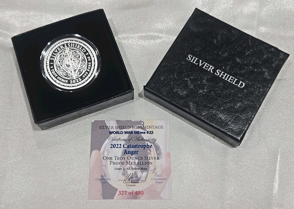 2022 SILVER SHIELD CATASTROPHE ANGER 1 OZ SILVER PROOF