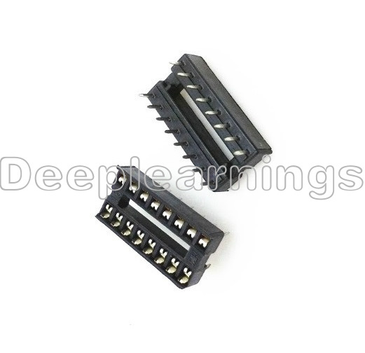 100PCS 16pin DIP IC Socket Adaptor Solder Type Socket Pitch Dual Wipe Contact