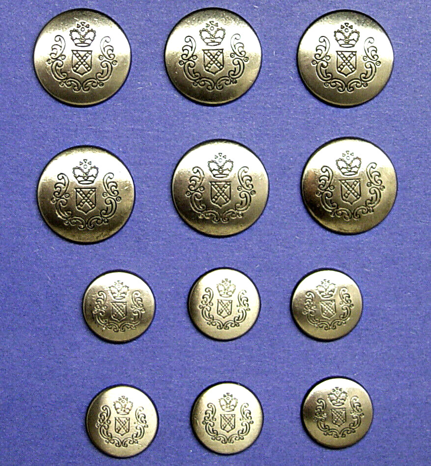 HUNT VALLEY replacement buttons 12 silver tone solid metal  fair used condition