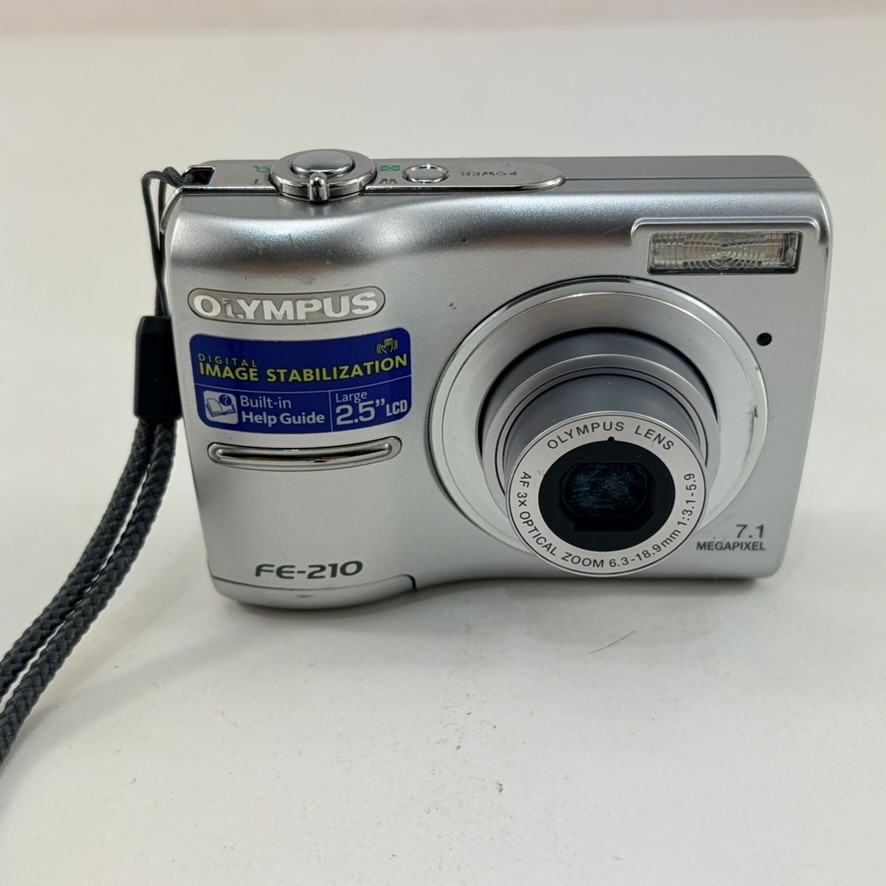 Olympus FE-210 7.1MP Digital Camera with Strap, Memory, & Extras - Tested Works