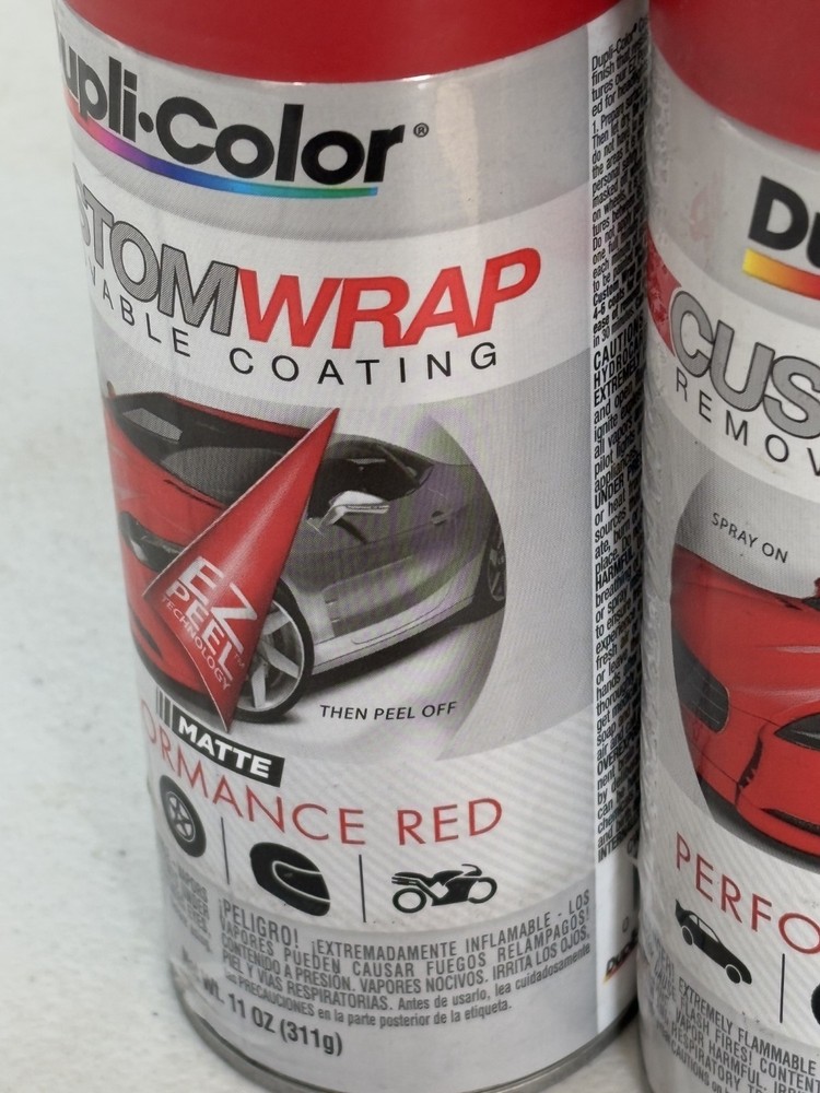 2 DUPLI-COLOR CWRC795 CUSTOM MATTE PERFORMANCE RED REMOVABLE COATING AUTO PAINT