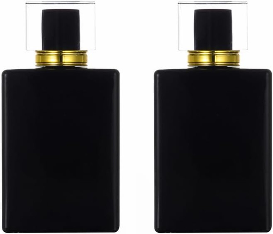 2 Pack 100Ml Glass Perfume Atomizer,Black Empty Perfume Spray Bottle for Men and