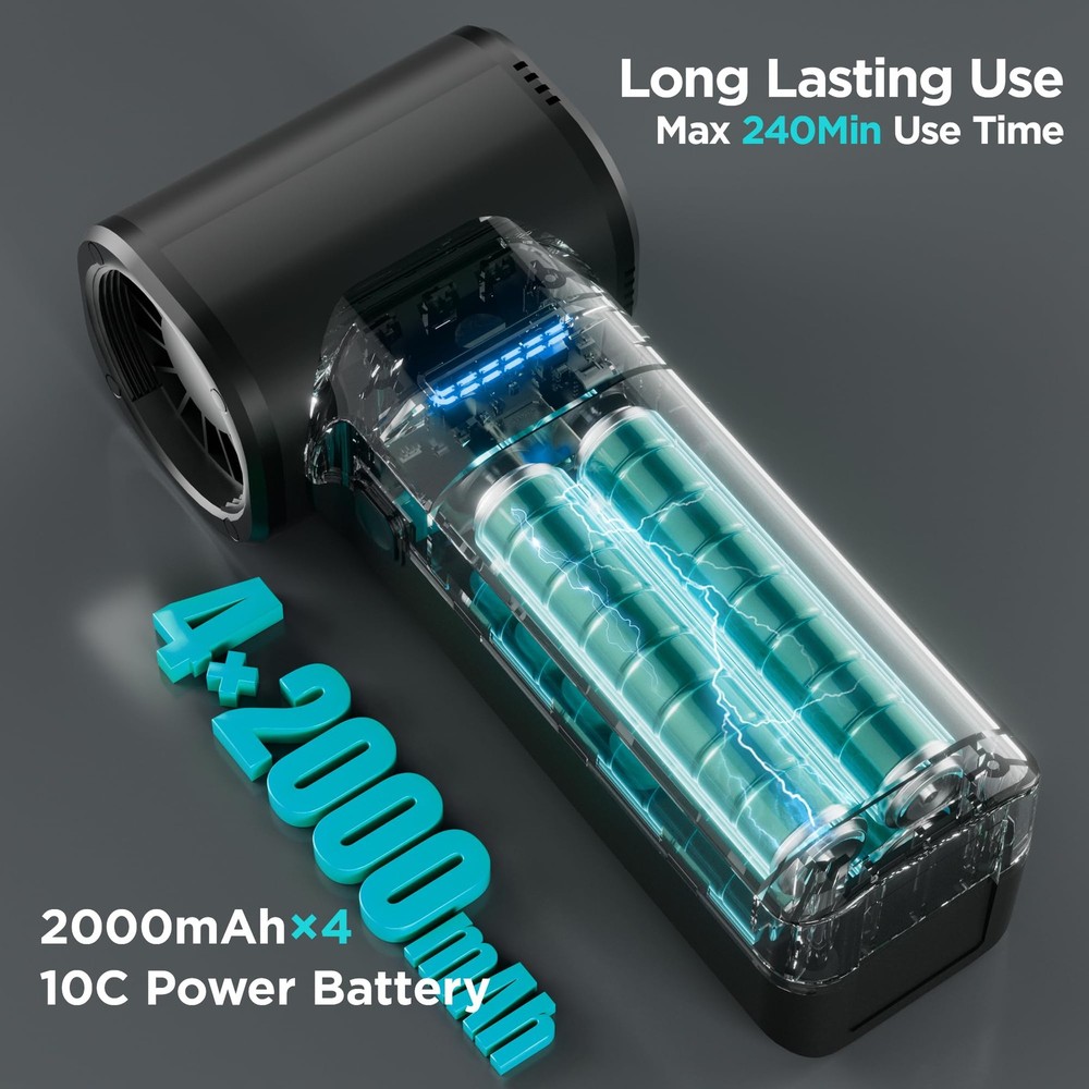 Compressed Duster, High-Power Duster with Brushless Motor, 4-Gear Adjustable ...